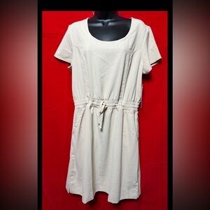 32 Degrees Ladies' Twill Soft Feel Above Knee Lightweight Dress Tan Medium